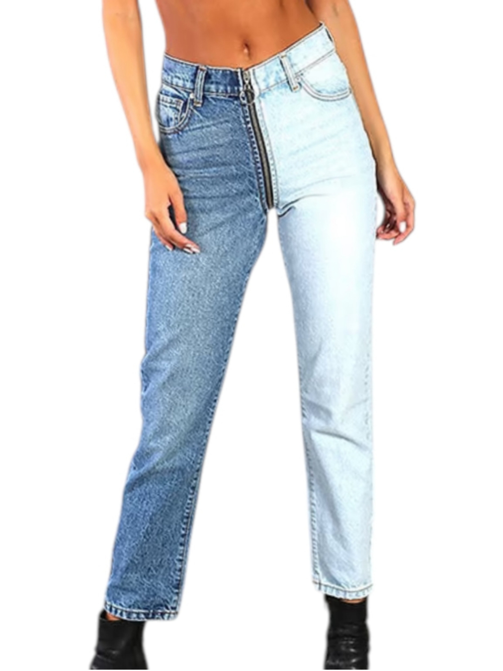 Revice Yin Yang Tokyo Crop Straight Leg Ankle Jeans Size 25 Zip Around
